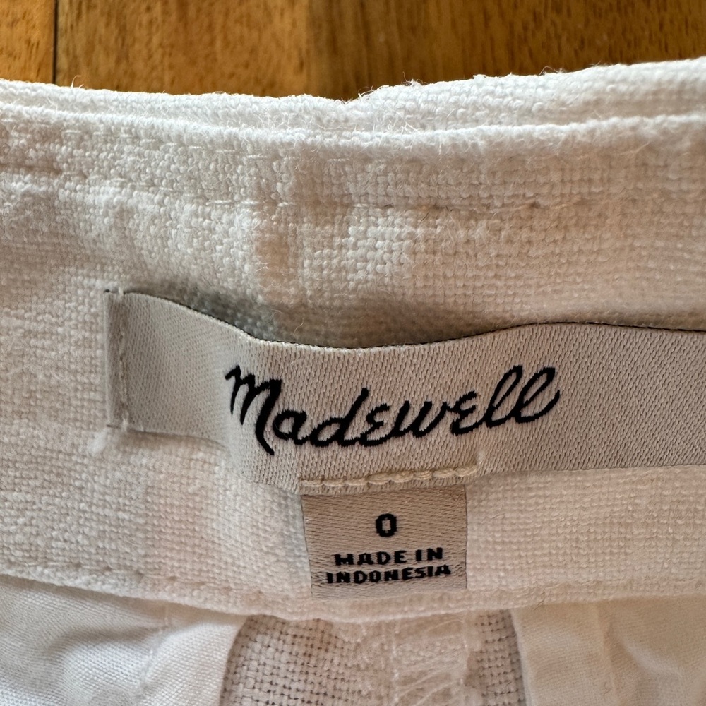 Madewell High Waist White Shorts 100 percent linen - Picture 5 of 7